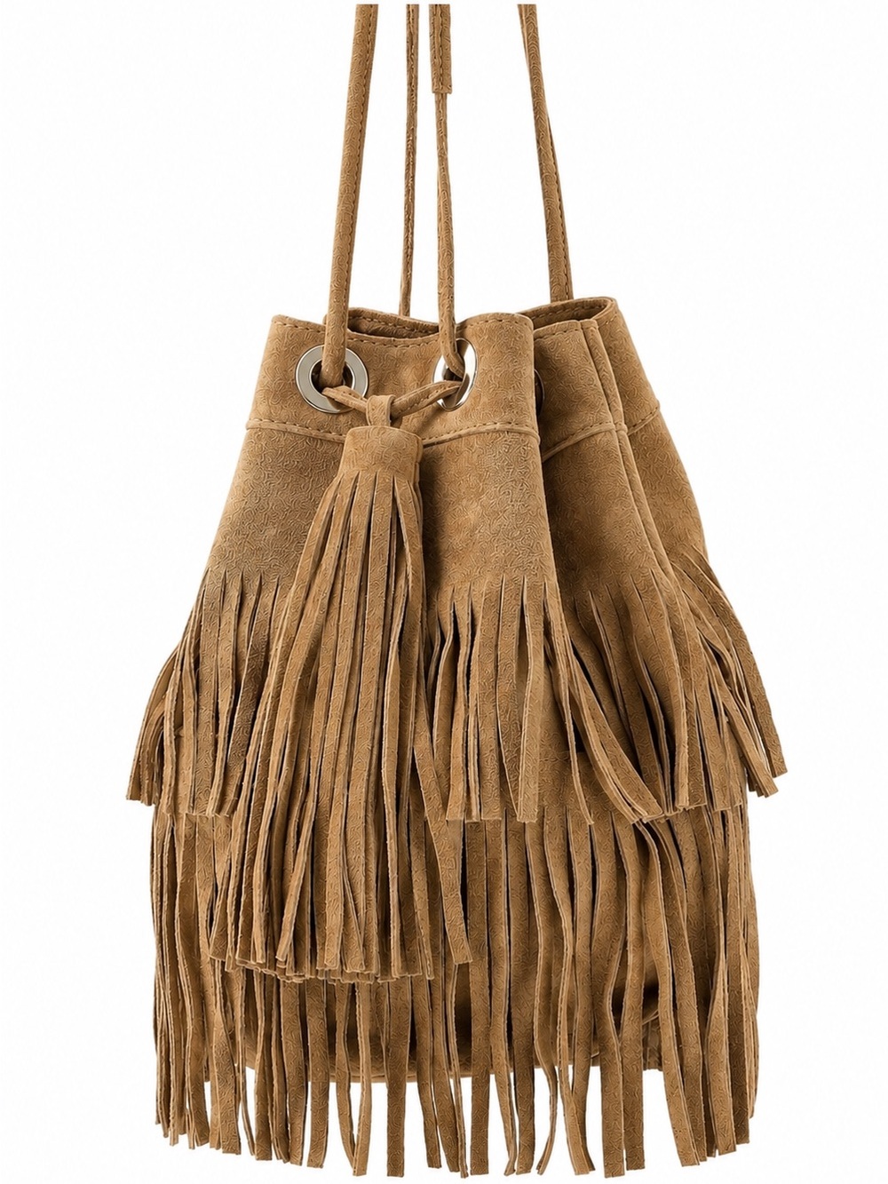 ZARA Authentic Leather Fringe Bucket Shoulder Bag BNWT Boho Western SOLD OUT!🔥 - Picture 11 of 12